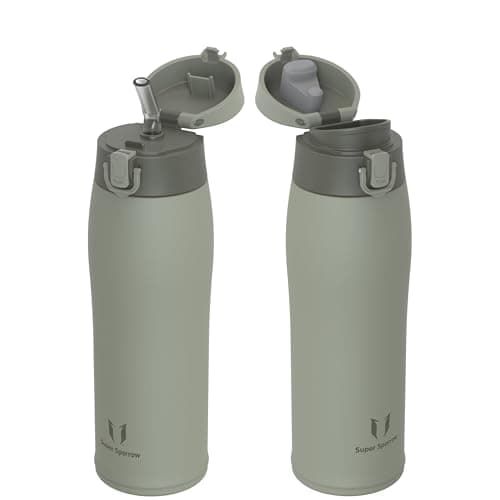Super Sparrow Water Bottle Stainless Steel 18/8 - Travel Mug - 750ml - Insulated Metal Water Bottle - BPA Free - Leakproof Drinks Bottle
