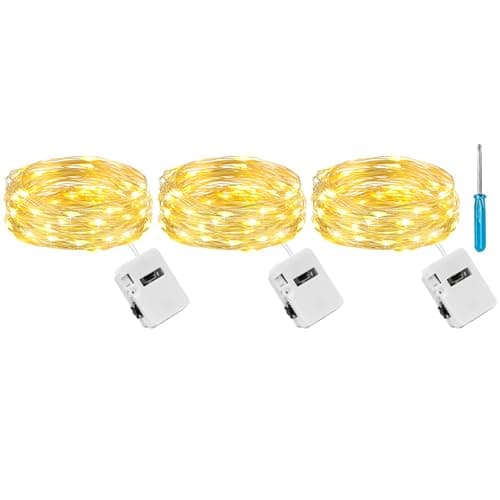 litogo 3 Pack Fairy Lights Battery Operated, 3 Modes Small String Lights