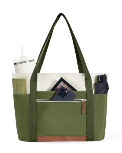 ECOHUB Large Tote Bags for Women, Lightweight Laptop Work Bag with Zipper