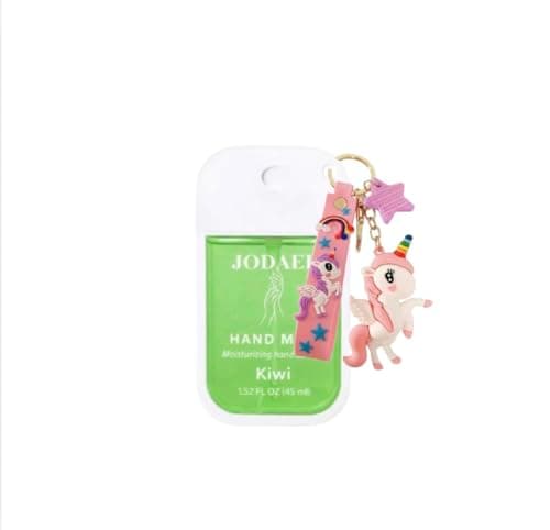 Alcohol-Free Hand Sanitizer Spray for Kids – Gentle Daily Use for Boys & Girls, Travel Friendly Clip-On Bottle with 3D Keychain for School, Playground, Home & Travel 45ml (Pink unicorn)