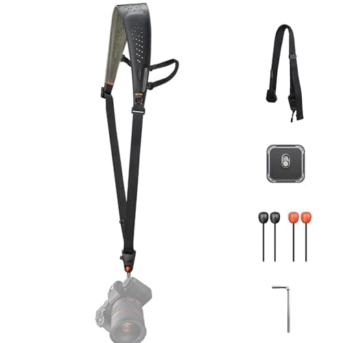 PGYTECH Camera Strap Pro, Quick Release Heavy Duty Camera Shoulder Strap With Detachable Underarm Strap, Professional Camera Harness, Leather Ergonomic Shoulder Pad for DSLR/Mirrorless Cameras, Black