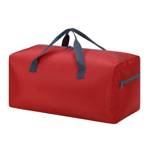 ZZY 35L Foldable Travel Duffle Bag, 22-Inch Packable Small Duffel Bag Lightweight Holdall for Camping, Storage, Travel-Red