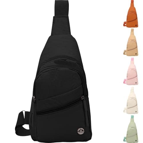 Mayoii Foldie Cross Body Bag Women Water-resistant Sling Bag Women with Wide Strap,Lightweight Foldie Travel Bag Cross Body,Multi-Pocket Crossbody Bags for Women (C-Black, One Size)