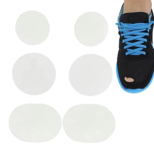 Shoe Patch Vamp Repair Sticker, Sticky Shoes Insoles Heel Protector, Heel Hole Repair Patches, 6 Pieces, Breathable, Toeburst Prevention Design, Multi-Purpose for Clothes Andgear