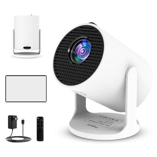 Ultimate 4K Mini Projector with 360° Rotation, Portable Smart Projector for Bedroom & Home Cinema, WiFi6, Bluetooth, Built-in Apps, Short Throw Projector & USB-C Power Bank Compatible