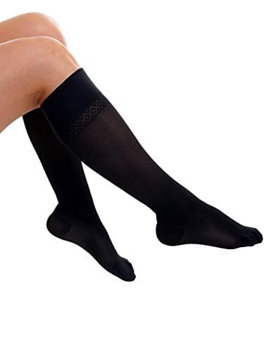 Divertd Compression Stockings for Women 70 Den 8-15 mmHg (Black, Small/Medium)