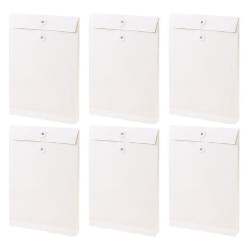 Document Carrier 6pcs White Paper File Bag Large Capacity