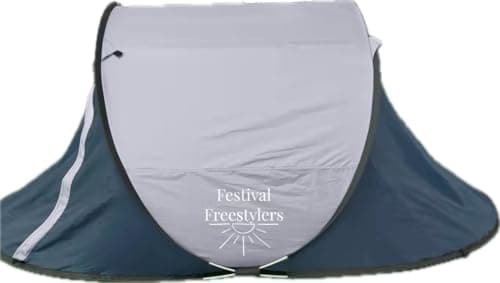 Festival Freestylers 2 person pop up tent, waterproof with sewn in ground sheet, light weight with handy carry case (Blue)