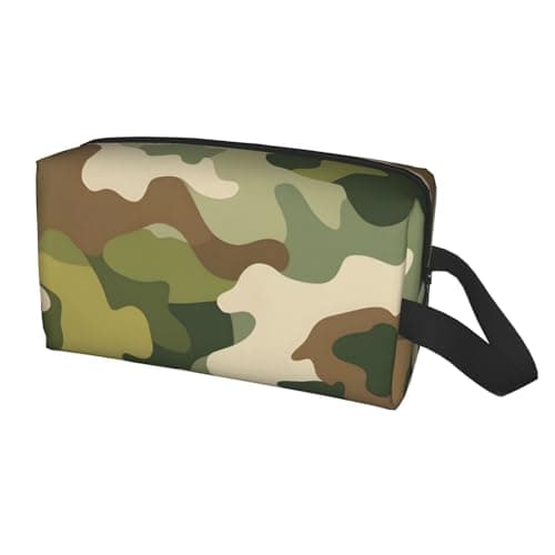 HSYOYO Travel Toiletry Bag for Women Men,Portable Hanging Toiletry Bag,Waterproof Dopp Kit Cosmetic Organizer,Large Capacity Shaving Bag Makeup Bag, Green Camouflage, One Size