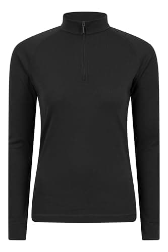 Mountain Warehouse Talus Womens Long Sleeve Base Layer Top Black (Zip Neck) 12