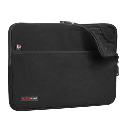 TECHGEAR Neoprene Zipped Sleeve Case Cover 11-13", Anti-Shock Lining fits iPad Pro 13 / Pro 12.9, Samsung Tab S10/S9/S8 Plus S9 FE+ 12.4", Book 12", Surface Pro 11/10/9/8/7, MacBook 13, 11" Laptops