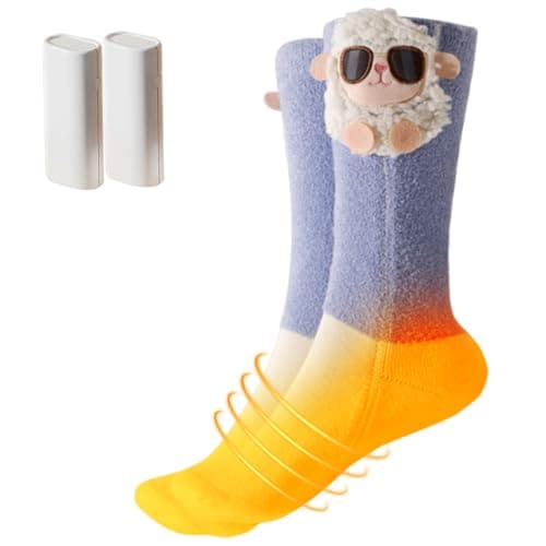 HOVCEH Heated Socks for Women, Heated Socks Rechargeable, Electric Heatedsocks with 1800mAh Battery and 3 Heating Levels, Battery Heatedsocks for Camping, Skiing, Hiking, Outdoor & Indoor