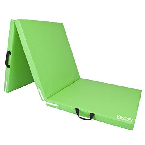 Komodo Tri Folding Yoga Mat 6ft Padded Pilates Floor (Green)