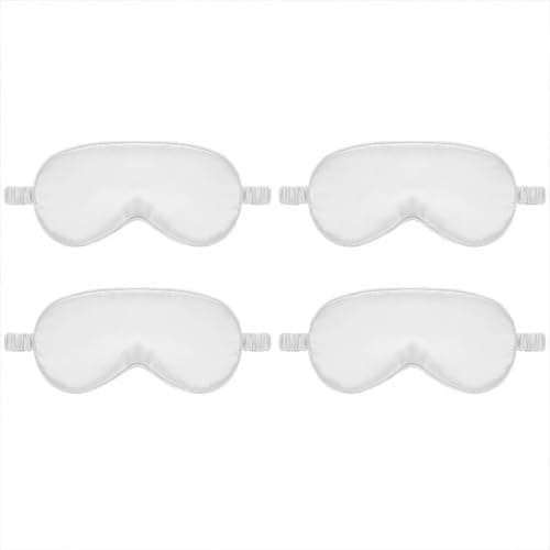KFHENSOMR Silk Sleep Eye Mask 4 Pack Mulberry Silk Sleep Mask, Pink, White