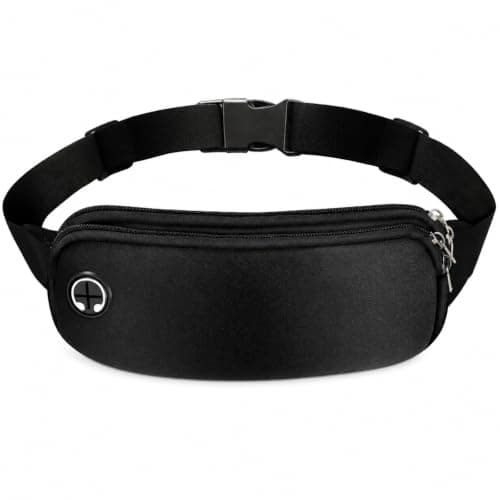 LUFFLOK Black Waterproof Bag Running Waist Pack Waterproof Bumbags