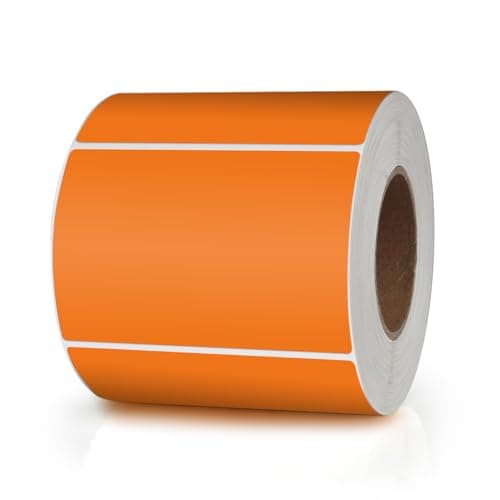 Meitaat Orange Rectangular Labels 75 x 50mm Colour Coding Stickers 500 Pcs