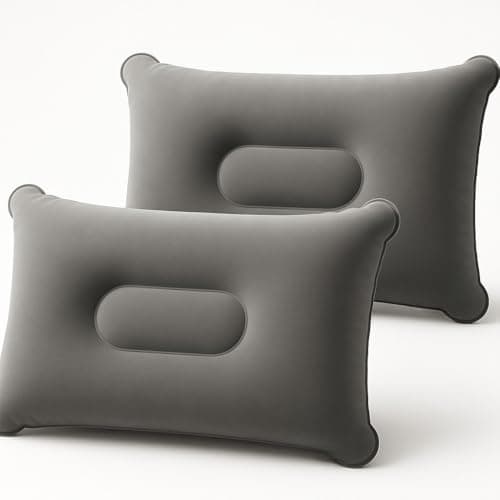 JR Quality Product Inflatable Blow up Pillows, Grey, Pack of Two