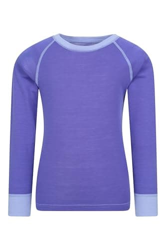 Mountain Warehouse Merino Kids Thermal Baselayer Top Purple 7-8y