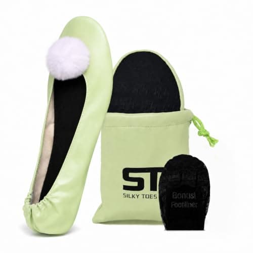 Women Portable Foldable Ballet Travel Slipper, Small