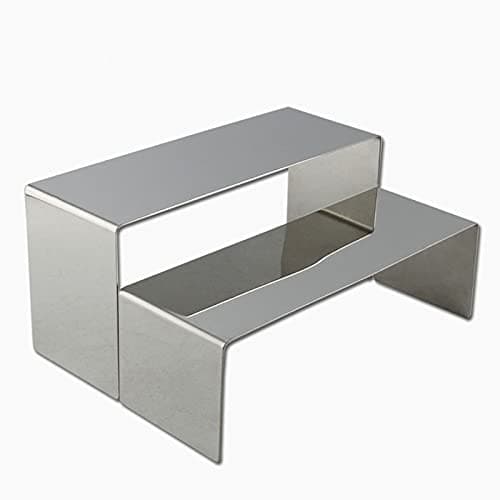 Silver Mirror Surface Stainless Steel Handbag Shoe Display Stand Racks 2PCS/SET