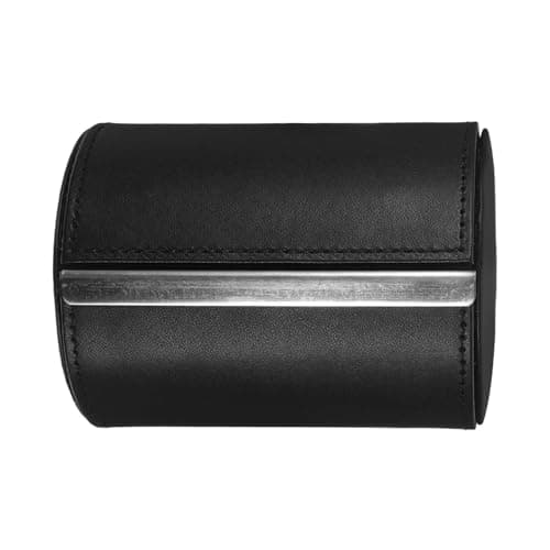 NULYLU Cylindrical Tie Holder Portable Pu Leather round Travel Case with Magnetic Lock Water-resistant Scratchproof for Men's Silk Ties for Business Trips and Formal Occasions