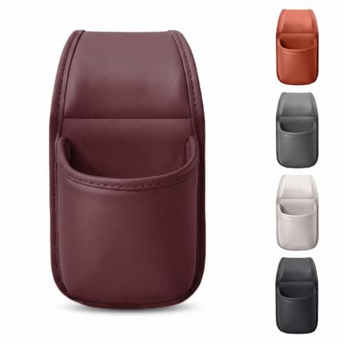 Leather Car Door Storage Pocket Double-layer Compartments Organizer (Red)