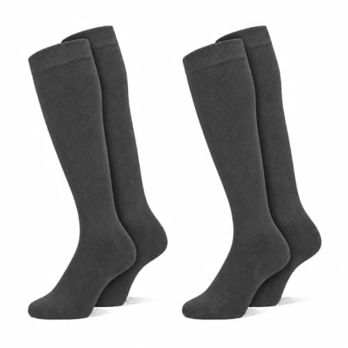 ARG Compression Flight Socks for Men & Women 2 Pairs(Grey, 6-11 UK)