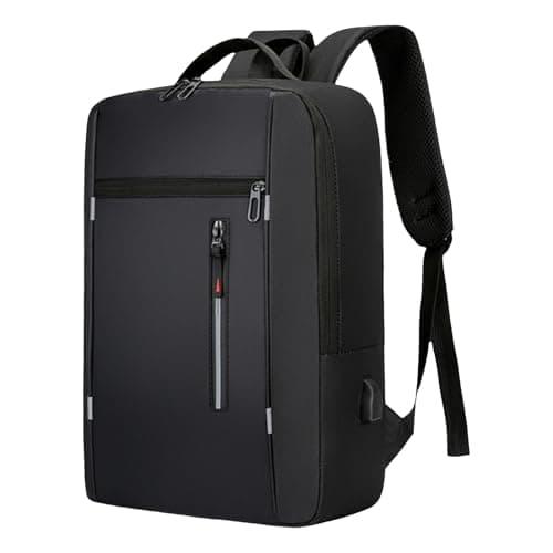 Unisex Women Men USB Charging Backpack Business Laptop Rucksack for Work Travel Commute Waterproof Slim Bag with External Charger Port Ergonomic Practical Carry Option for Adult Office Daily Use