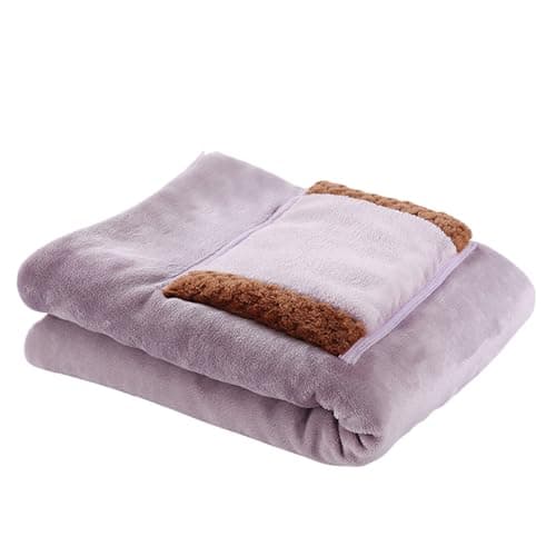 Blanket Thermal USB Throw for Home Travel and Winter Comfort – Soft Flannel Cozy Lap Blanket Portable Warmth for Leisure Car Camping and Camping (Purple, A)