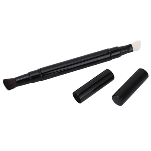 Retractable Makeup Brush Dual Ended Soft Wool Shadow Brush, Portable Cosmetic Brush for Blending Eyeshadow, Travel Friendly Multipurpose Make Up Tool with Protective Cap