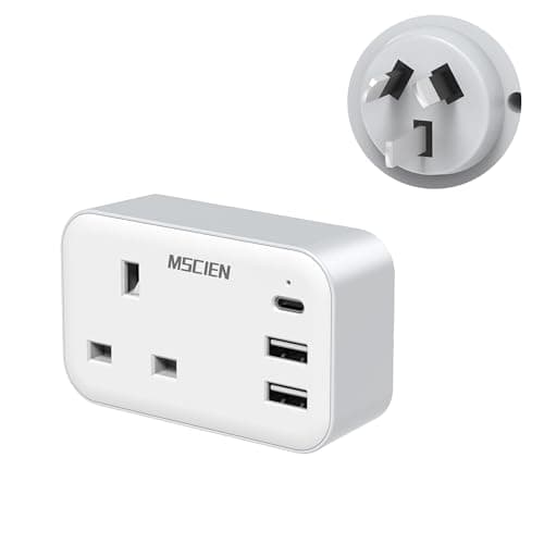 Mscien UK to India Plug Adapter with USB-C, 4-IN-1 Type D Plug Adapter