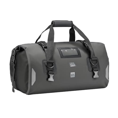 KEMIMOTO Motorcycle Saddle Bag, 65L Waterproof Tail Bag, Grey
