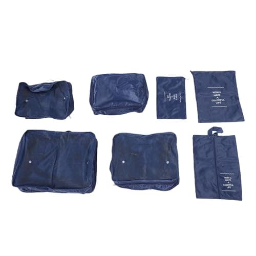 BSTCAR Packing Cubes for Suitcase,7 Pcs Travel Luggage Packing Cubes for Backpack, Essentials Suitcase Organiser Bags, Space Saver Bags (Navy Blue)