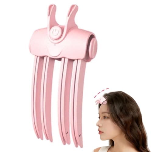 Heated Hair Volume Clip, Root Lifter Comb with 2 Heat Settings, USB Rechargeable Cordless Hairs Volumizer, Quick Volumes Touch-Ups, Hairs Volume Tool for Fine Flat Hair Styling, Travel, Office (Pink)