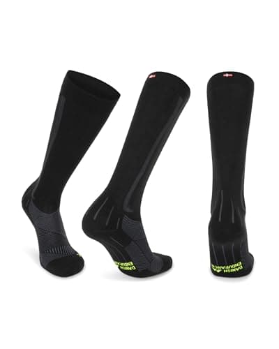 DANISH ENDURANCE Running Compression Socks, Flight Socks, 21–26mmHg, Graduated, for Men & Women, Unisex, Black/Grey, 43–47