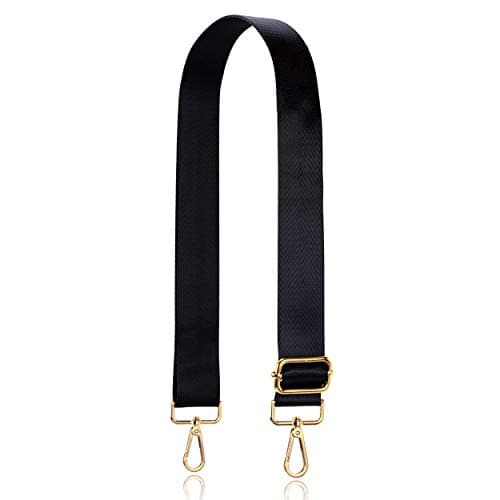 Allzedream Large Adjustable Shoulder Bag Strap Replacement Black/Gold Medium Modern