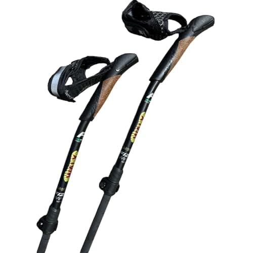 WALX Carbon Pro Impulse Nordic Walking Poles - Lightweight Adjustable Poles for Nordic Walkers, Carbon Lower Shaft, 15° Ergonomic Grip for Comfort & Performance (107-120cm)