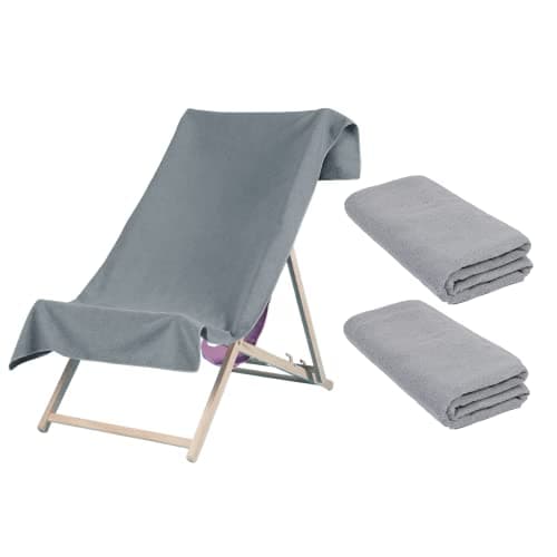 Brentfords Beach Towel Holiday Essentials, Beach Towels for Adults Quick Dry Towel Swimming Pool Gym Yoga Microfibre Towel Large Sand Free, Charcoal Grey Set of 2