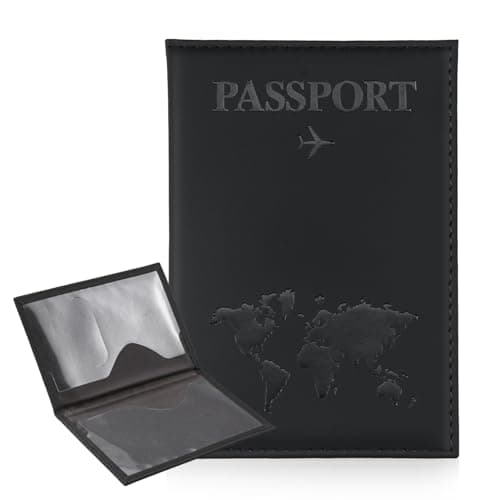 ILIYAH Passport Case - Travel Wallet with Pouch & Cover (Black)