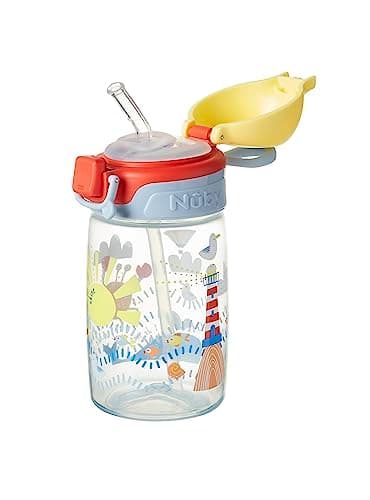 Nuby No Spill Super Straw Toddler Water Bottle, 360ml, 12M+, Sunshine
