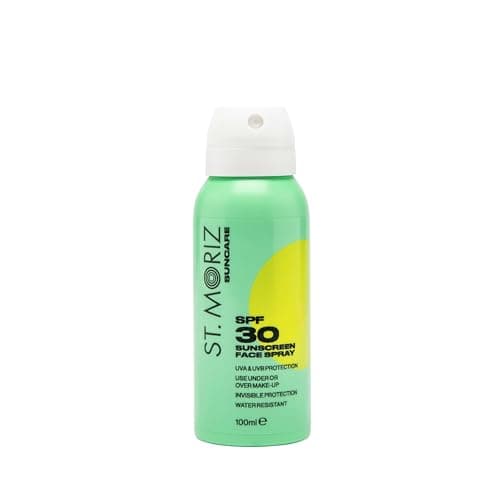 St Moriz Suncare SPF 30 Sunscreen Face Spray | UVA & UVB Invisible Protection SPF 30 Sun Protection Face Mist with Vitamin E | Wear Under or Over Makeup | Dermatologically Tested | Vegan | 100ml