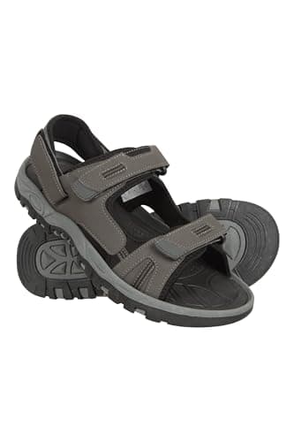 Mountain Warehouse Z4 Mens Sandals - Neoprene Lining Shoes, Hook & Loop Strap, Phylon Midsole Beach Shoes, Suede Upper - For Spring Summer Travelling, Walking Jet Blac 10