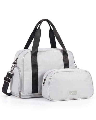 LUGG Duffle & Toiletry Bag Set – Waterproof Travel Bags for Men & Women – Lightweight, Durable 230D Twill Fabric – Fits EasyJet Cabin Size – Expandable Design – Stylish & Spacious Storage- Silver