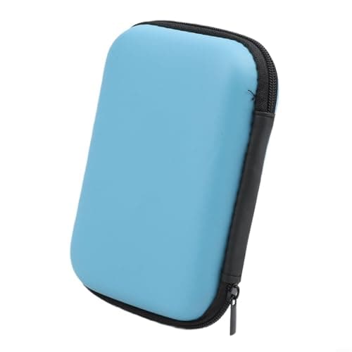 MuchLuckystar Hard Drive Storage Case, 2.5 Inch EVA Zipper Protective Bag for External HDD SSD USB Cable Charger Earphone Organiser Travel(Sky-Blue)