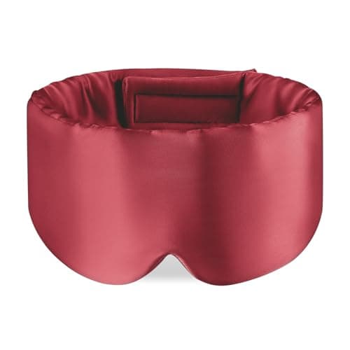 OLESILK 100% Natural Mulberry Silk Eye Mask for Sleeping, Large, Burgundy