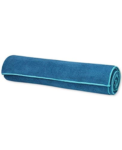 Gaiam Stay Put Yoga Towel - Fits Over Standard Size Yoga Mat (68" L x 24" W), Lake
