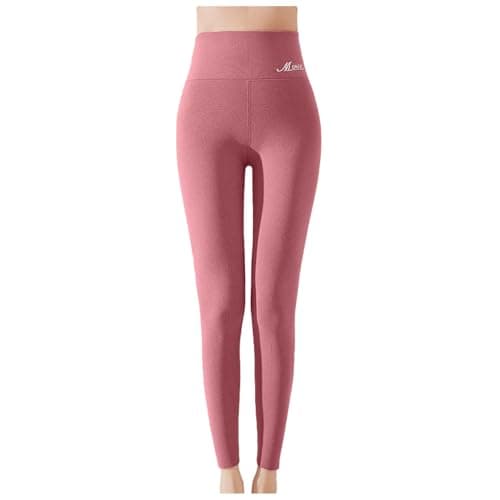2025 Thermal Women's High Waisted Velvet Leggings Winter Models Can Wear Heat Large Size Seamless Thermal Pants (M) Hot Pink