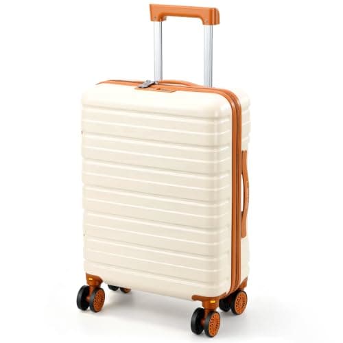 Lekesky Cabin Suitcase 55x40x20, Beige/Brown