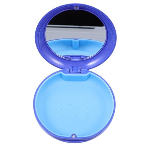Zerodeko Portable Retainer Case with Mirror, ABS Blue Dustproof Storage Box
