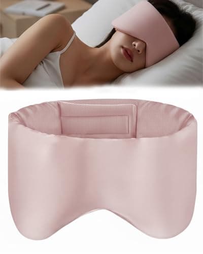 100% Blackout Eye Mask for Sleeping - Sleep Mask with Warm and Cool Dual Sensing - Ultra Soft Sleep Masks - Gifts for Women and Men (Pink)